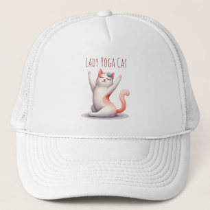 Cat Yoga Pose - Lady Yoga Cat Truckerkappe