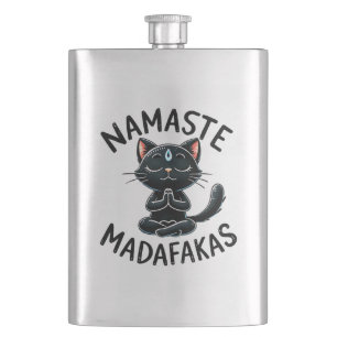 Cat Yoga Pose - Namaste Madafakas Flachmann