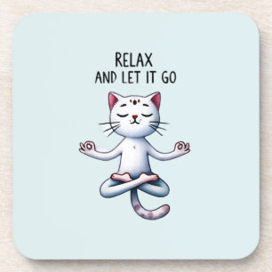 Cat Yoga Pose - Relax und Lass It Go Getränkeuntersetzer