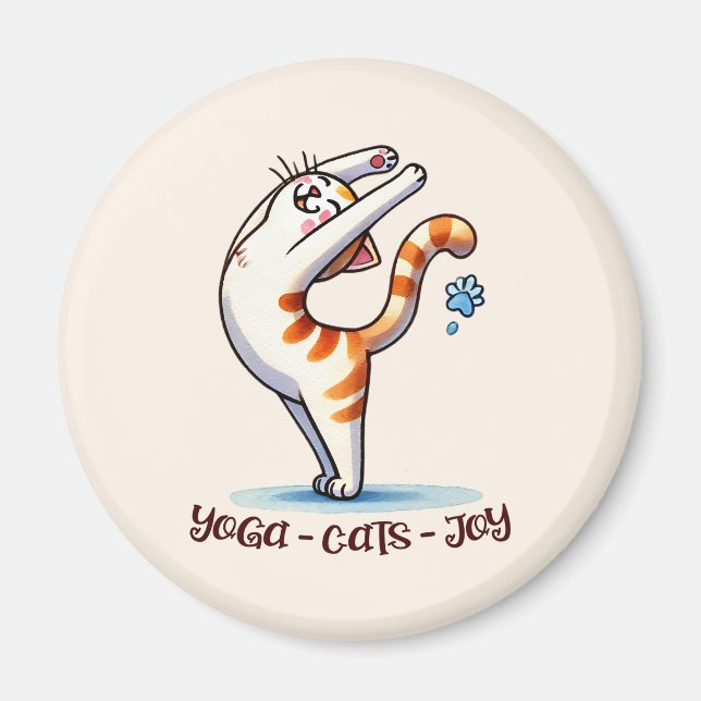 Cat Yoga Pose - Yoga - Katzen - Joy Magnet (Vorne)