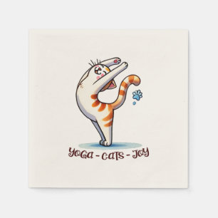 Cat Yoga Pose - Yoga - Katzen - Joy Serviette