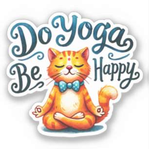 Cat Yoga Pose - Yoga machen, glücklich sein Aufkleber