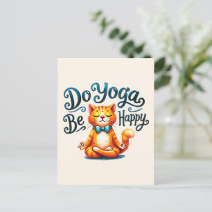 Cat Yoga Pose - Yoga machen, glücklich sein Postkarte