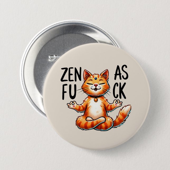Cat Yoga Pose - Zen Button (Vorne & Hinten)