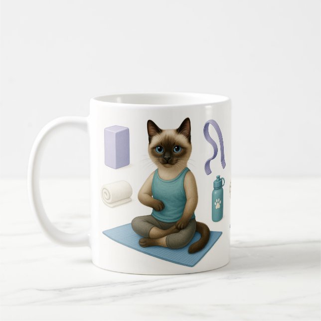 Cat Yoga Themed Kaffeetasse (Links)
