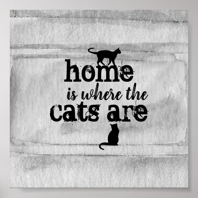 Cat Zitat Poster Aquarellgestaltung (Vorne)