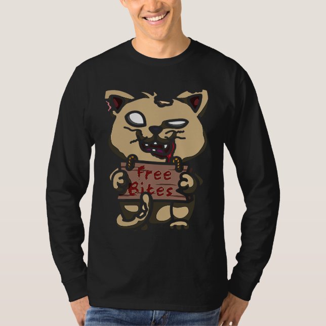 Cat Zombie Undead Crazy Cat Halloween Lady Cat Whi T-Shirt (Vorderseite)