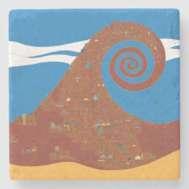 Cataclysm - Marmorsteinstein-Untersetzer Steinuntersetzer