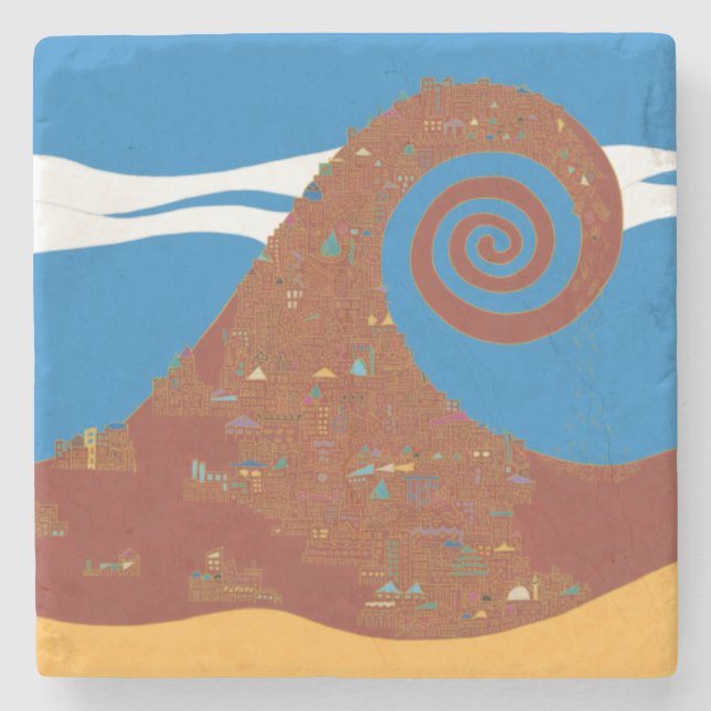 Cataclysm - Marmorsteinstein-Untersetzer Steinuntersetzer (Vorderseite)