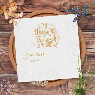 Catahoula Dog I do to Custom Dog Wedding Napkins Serviette
