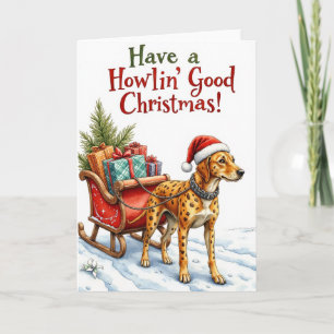 Catahoula Leopard Dog Festives Weihnachtswortspiel Karte