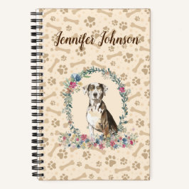 Catahoula Leopard Dog Paw Print & Floral Niedlich Notizbuch