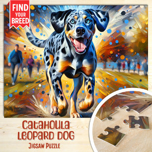 Catahoula Leopard Dog Porträt Acryl-Kunstprint