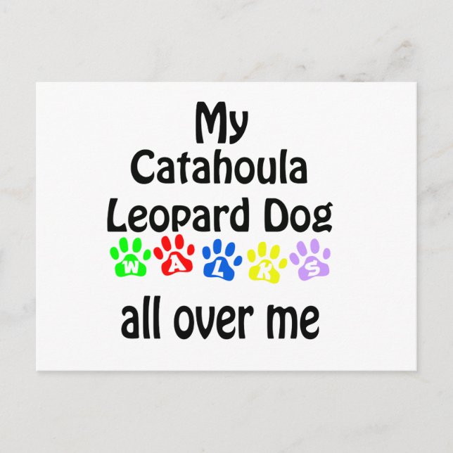 Catahoula Leopard Dog Walks Design Postkarte (Vorderseite)