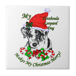 Catahoula Leopard Dog Weihnachten Fliese