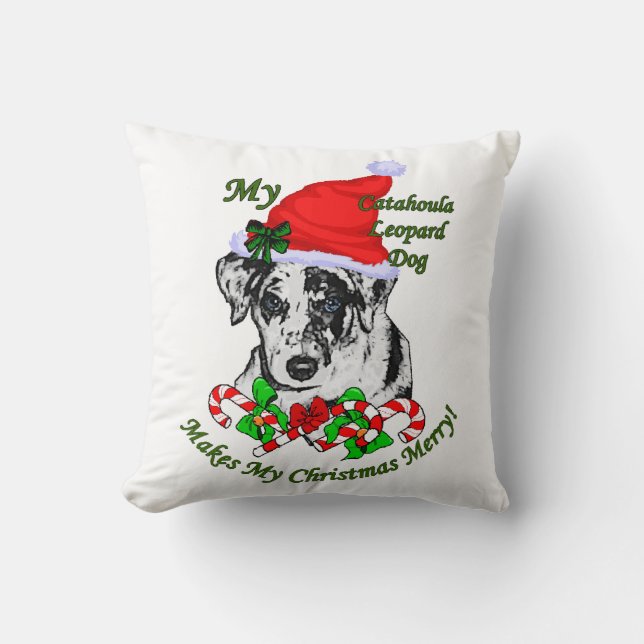 Catahoula Leopard Dog Weihnachten Kissen (Vorderseite)