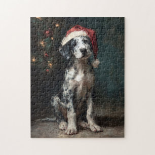 Catahoula Leopard Dog Welpen Weihnachtsbild