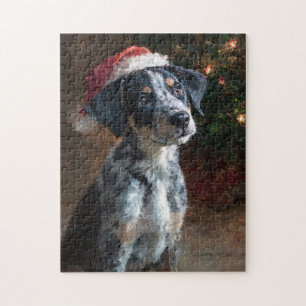 Catahoula Leopard Hound Welpen-Weihnachtsbild