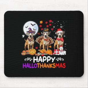 Catahoula Leopard Hund Weihnachten Hallothankmas T Mousepad