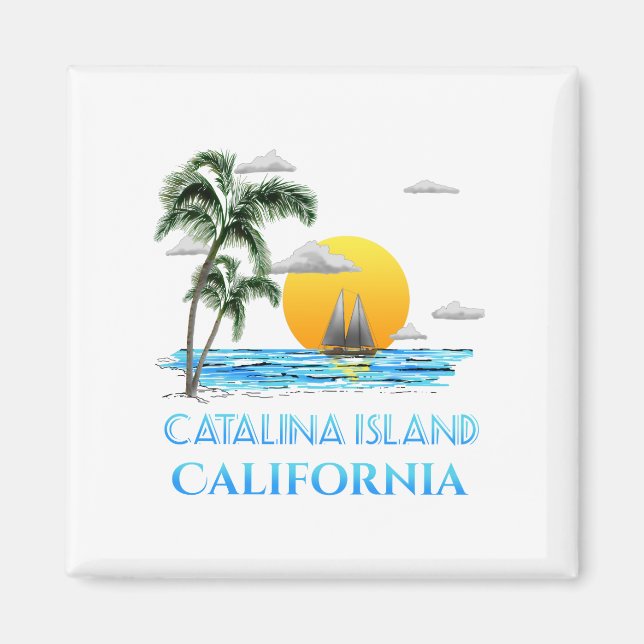 Catalina Insel Kalifornien Segelboot Magnet (Vorne)