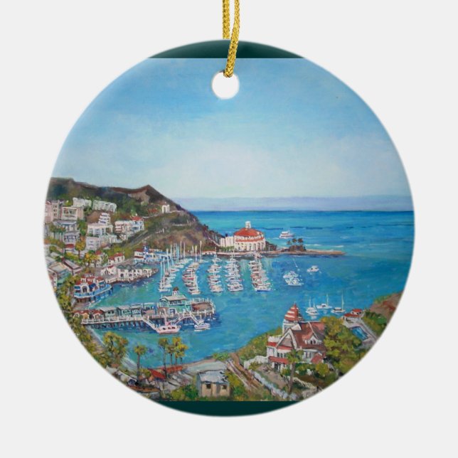 Catalina-Insel - Kreis-Verzierung Keramik Ornament (Vorne)