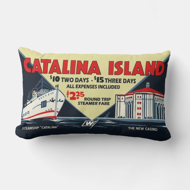 Catalina-Insel-Vintage Kunst - Kissen (Vorderseite)