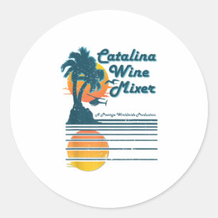 Catalina Inselwein und Palmmmischer TShirt Runder Aufkleber