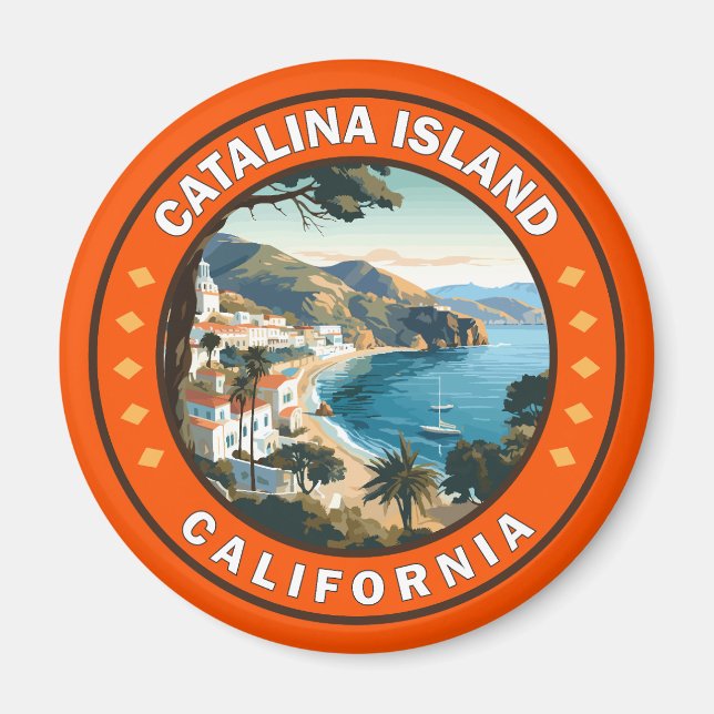 Catalina Island Kalifornien Reisen Kunst, Dichtung Magnet (Vorne)