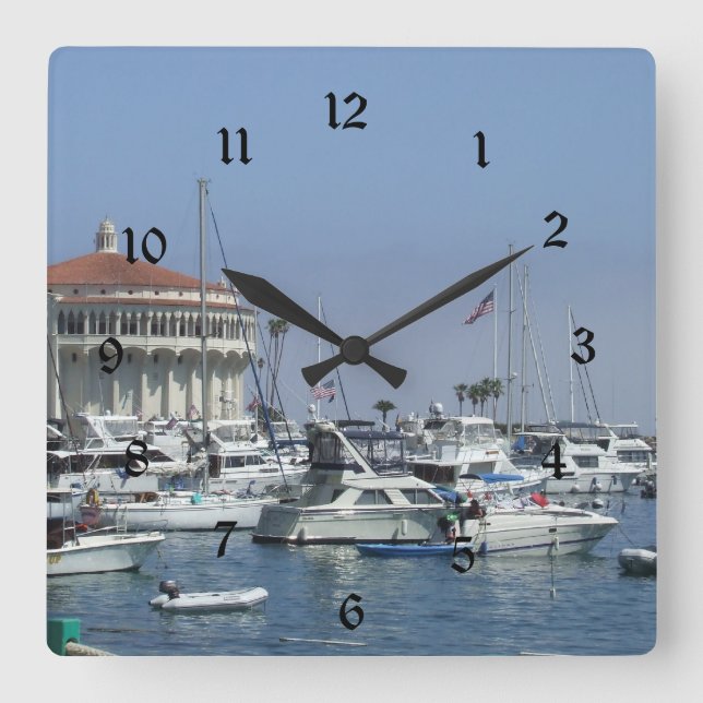 Catalina Island Quadratische Wanduhr (Vorderseite)