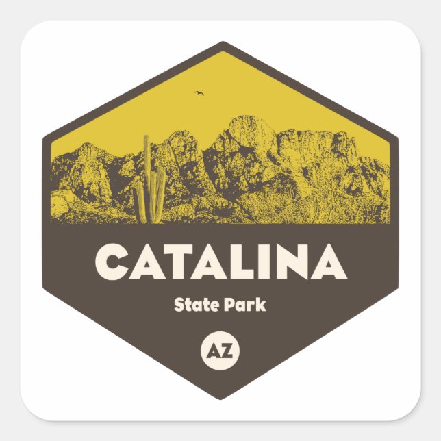 Catalina Staat Park, Arizona Quadratischer Aufkleber (Vorderseite)