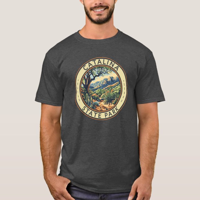 Catalina State Park Arizona Travel Art Badge Overs T-Shirt (Vorderseite)
