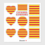 Catalonia stickers & La Senyera Flag Herz/Sport Aufkleber<br><div class="desc">Countour Stickers: Katalanische Flagge,  Herz & Katalonien (La Senyera) benutzerdefinierte Aufkleber Set - Liebe mein Land,  Reise,  Urlaub,  nationale Patrioten / Sportfans</div>