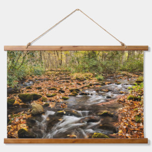 Cataloochee Creek NC Great Smoky Mountains Wandteppich Mit Holzrahmen