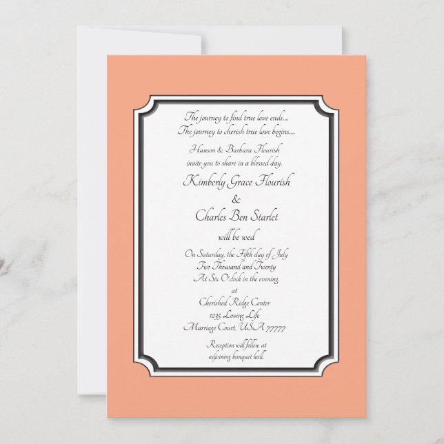 Cataloupe Elegante feierliche Hochzeitsankündigung Einladung (Vorderseite)