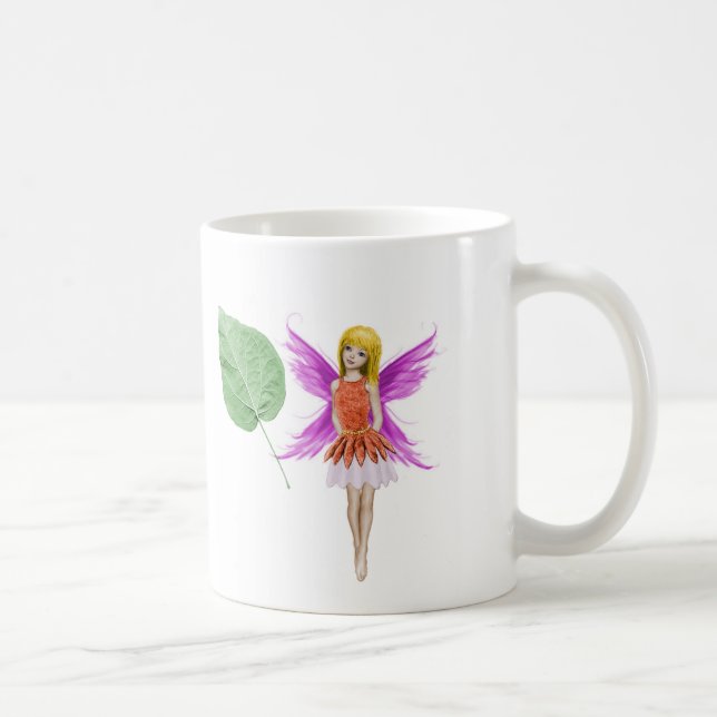 Catalpa Tree Fairy mit Leaf Kaffeetasse (Rechts)