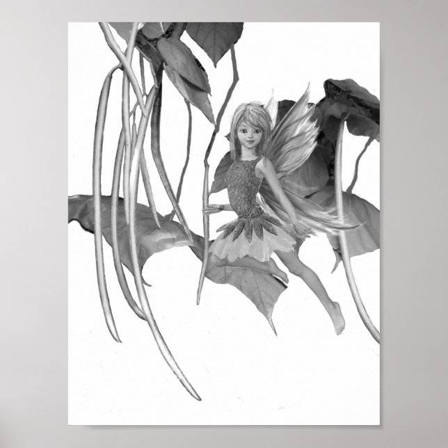 Catalpa Tree Fairy mit Samen Pods Poster (Vorne)