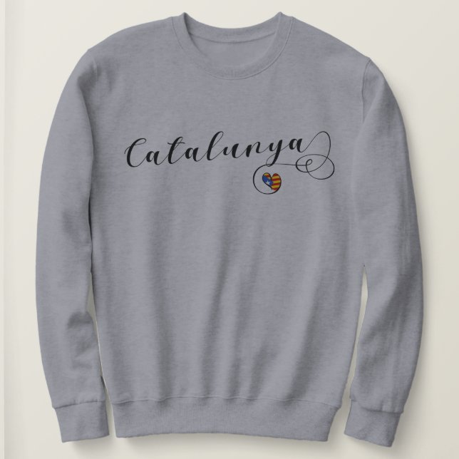 Catalunya Herzenflagge, Katalan Estelada Sweatshirt (Design vorne)