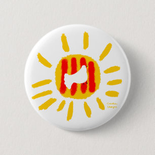Catalunya-Sonne, Katalonien-Friedens-Taube, Knopf Button