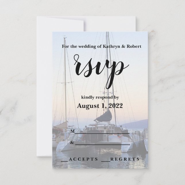 Catamaran dans le port de Lahaina Mariage RSVP (Devant)