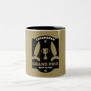 Catamaran Hydrofoil Sailboat Racing Zweifarbige Tasse