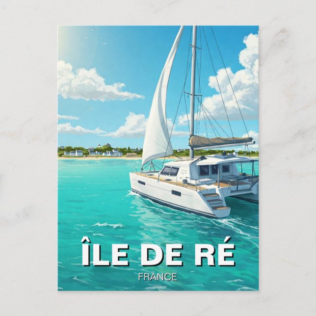 Catamaran Île de Ré Frankreich Reisen Postkarte (Vorderseite)