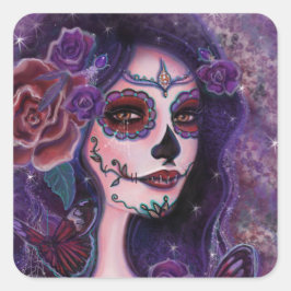 Catania day of the dead by Renee Lavoie   Quadratischer Aufkleber