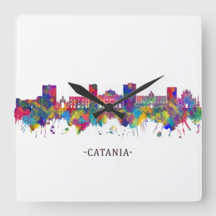Catania Italien Skyline Quadratische Wanduhr