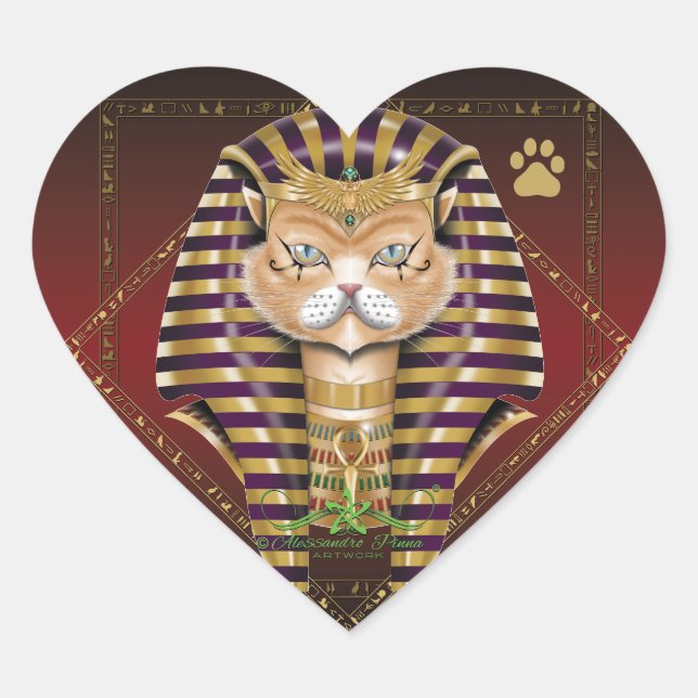 CATankhaMEOW Herz-Aufkleber (Vorderseite)