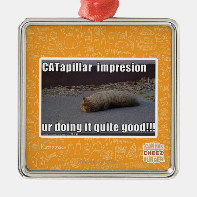 CATapillar Ornament Aus Metall (Vorne)