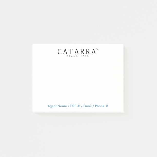 Catarra Post-Itanmerkungen mit Agent-Kontakt-Info Post-it Klebezettel (Vorderseite)