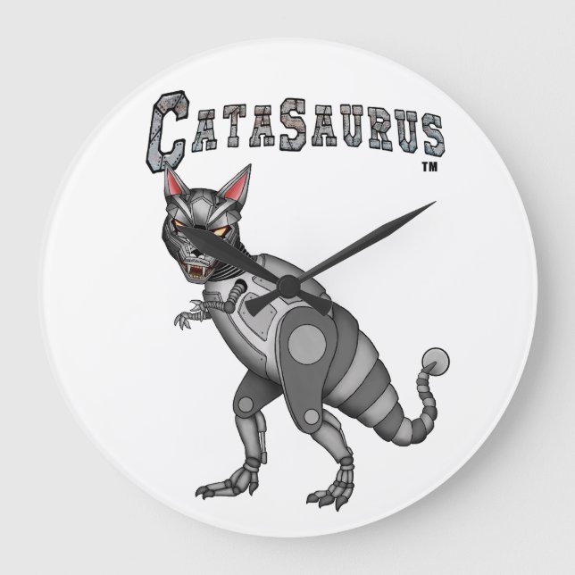 Catasaurus-Uhr Große Wanduhr (Vorderseite)