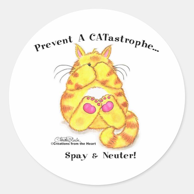 CATastrophe Runder Aufkleber (Vorderseite)