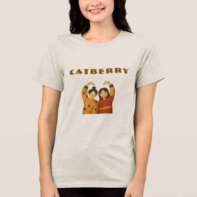 CATBERRY | Herz Hände Tri-Blend Shirt (Vorderseite)