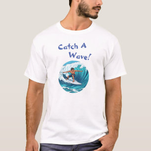 Catch-A-Wave-Grafik-Surfer-T - Shirt